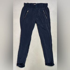 Rebecca Taylor Silk Blend Pants Women Size 4 Navy Blue
